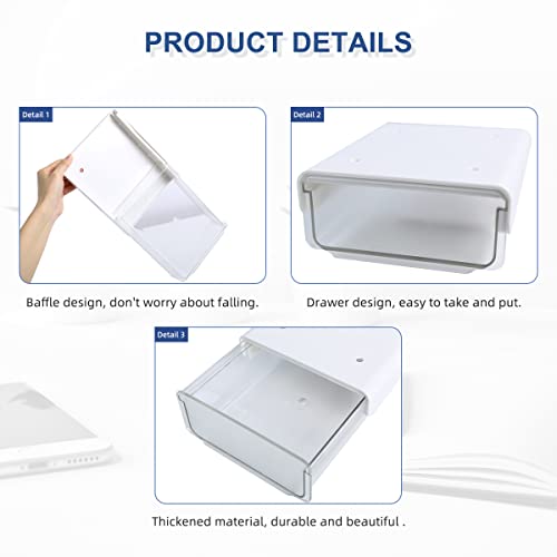 Under Desk Drawer Organizer, Under Desk Storage Attachable Drawer Slide-Out, Hidden Desk Organizer For Reduced Clutter Self-Adhesive Drawer For Office Home Office Kitchen （White） #TOP2