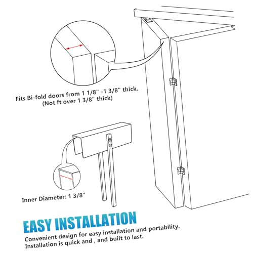 Cerradura para puerta plegable Holibanna para doble puerta, refuerzo de seguridad portátil para clóset miniatura 7