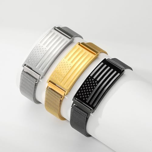 To My Dad/New Dad/Stepdad/Father-in-Law Bracelet, Adjustable Stainless Steel American Flag Bracelet Jewelry, Birthday Valentine Father’s Day Gifts4