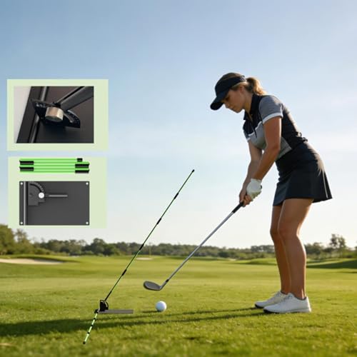 Support de bâtons d'alignement de golf pliable réglable en métal pour swing