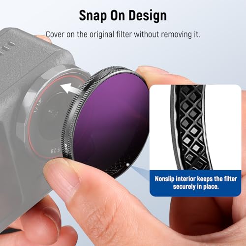 Image of NEEWER Snap On ND Filter Set Compatible with DJI Osmo Action 3 /4 /5 Pro, 4 Pack ND8+ND16+ND32+CPL Neutral Density Polarizing Action Camera Accessories, Multicoated HD Optical Glass, FL-A76