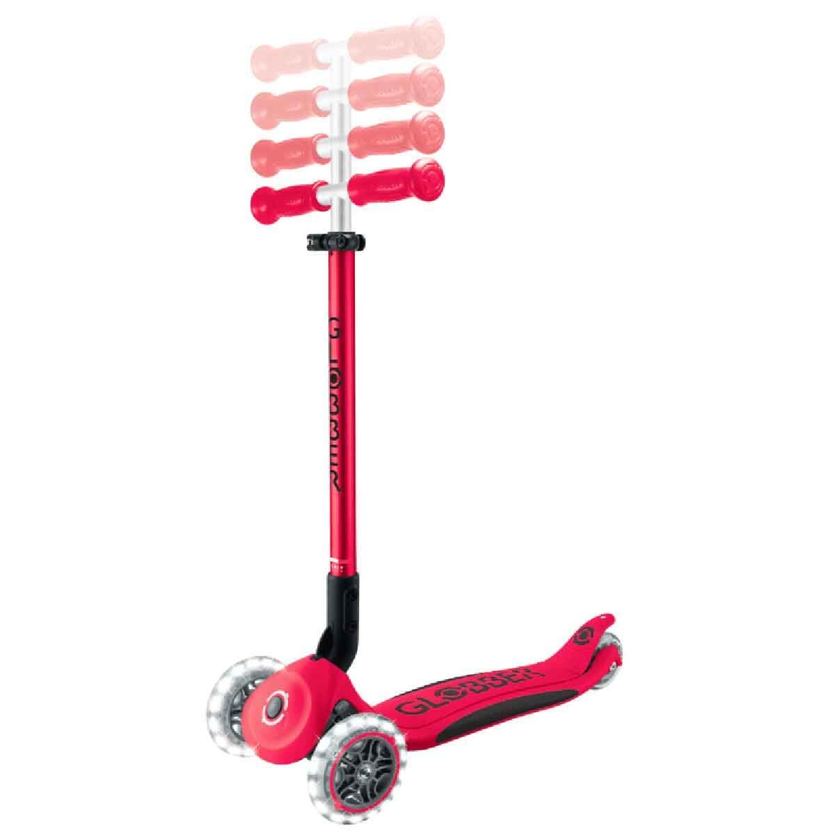 Globber Primo Folding Plus Lights - Monopattino a 3 ruote, per bambini da 3 a 9 anni