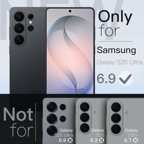 Image of JETech Magnetic Slim Cover Case for Samsung Galaxy S26 Ultra, Compatible with MagSafe, Camera Lens Full Protection, Ultra-Thin Lightweight Clear Minimalist Protective Phone Cover (Black)