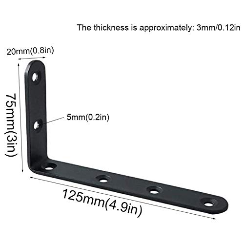 Shelf Bracket Rustic Scaffold Board Heavy Duty 4Pcs,Black Steel L Brackets For Shelves,Wall, 6X4In Decorative Corner Brackets With Screws #TOP5