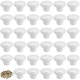 SINJEUN 35 PCS White Cabinet Knobs, Ceramic Door...
