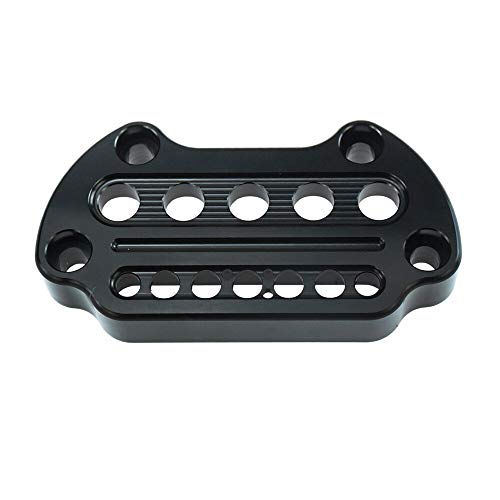 Image of Indicator Light Handlebar Top Riser Clamps for Harley Sportster /Dyna | Black Aluminum Top Riser Clamps for Harley Sportster XL 883 Dyna Fat Bob 1995-2020 Low Rider FXD,Black
