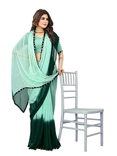 Image of JULEE Women's Chiffon Hand Printed Beutiful (70-30) Half-Half sarees blouse piece PRIME
