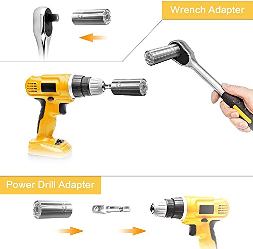 Marktol Gifts For Dad,Universal Socket Wrench (7-19Mm),Multi-Function Grip,Ratchet Tool Set,Power Drill Adapter,Tools Gifts For Dad,Father,Men,Him,Husband,Boyfriend,Diy Handyman,Women,Birthday #TOP4