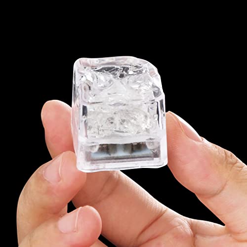 Cubos de hielo LED rojo con luz activada por líquido 12 pcs miniatura 4