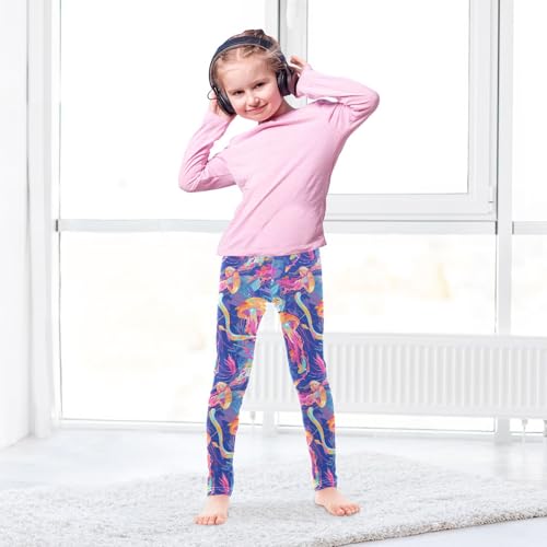 KLL Colorful Jellyfish Toddler Girl Athletic Leggings Soft High Waisted Lounge Pants Exercise4