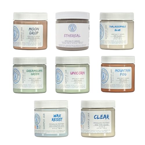 Penguin Pottery - Specialty Series Variety Set #3 - Mid Fire Cones 5 & 6 - Includes 8 4oz Jars