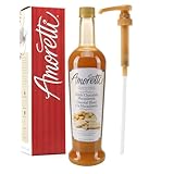 Amoretti - Premium White Chocolate Macadamia Syrup, 94 Servings Per Bottle (750 ml), with Pump for Flavoring Coffees, Cocktails, and other Beverages, Gluten Free, GMO/GEO Free, Preservative Free