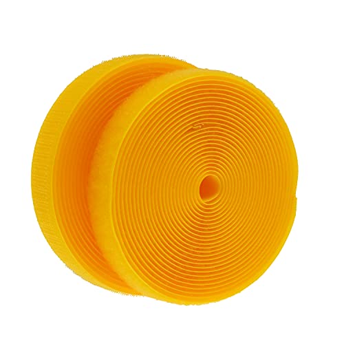 Ihkfilan 5 Yards Sew On Hook And Loop Tape Fastening Nylon Fabric Tape With Non-Adhesive For Diy Craft Interlocking Tape Sewing Fasteners (3/4''Wide, 5 Yard Hook + 5 Yard Loop) For Roll,Yellow #TOP21