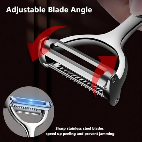 MOXYOY Potato Peeler, Y-Shaped Rotating Stainless Steel Peeler, 3-in-1 Multi-Functional for Peeling, Shredding and Slicing Fruit and Vegetables