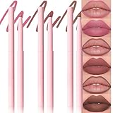 evpct 3Pcs Retractable Lip Liner Pencils Set Pack for Shaping & Sculpting Lips, Pink Chestnut Maroon Dark Taupe Brown Creamy Matte Velvet Pigmented Lip Liner lipliners Crayon Lipstick,09 + 10 + 12