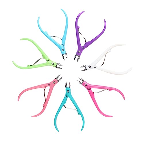 VICASKY Pinzas para cutículas de 3 piezas con mango de plástico para manicura y pedicura para eliminar la piel muerta, color aleatorio disponible