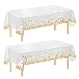 Amplia aplicación: La cubierta de mesa desechable de fiesta de oro blanco es la elección perfecta para casi cualquier ocasión. Bodas, despedidas de soltera, cumpleaños de niñas y niños, fiestas de adultos, despedidas de soltera, fiestas de inauguración, graduaciones y tertulias.