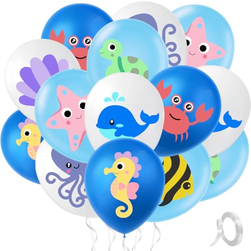 24 unidades balões de animais marinhos, decoração de animais marinhos, balões oceano para decoração de festa de aniversário de crianças