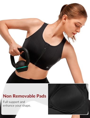 Yvette Front Closure Sports Bras for Women High Support Large Bust Supportive Sports Bra High Impact for Running4