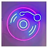 Enseigne au néon pour enregistrement CD, lumière LED pour décoration murale, DJ, Studio de jeu, KTV, Bar, fête, Club de musique, lampe de salle de jeux, alimentée par USB, 36cm×34cm.