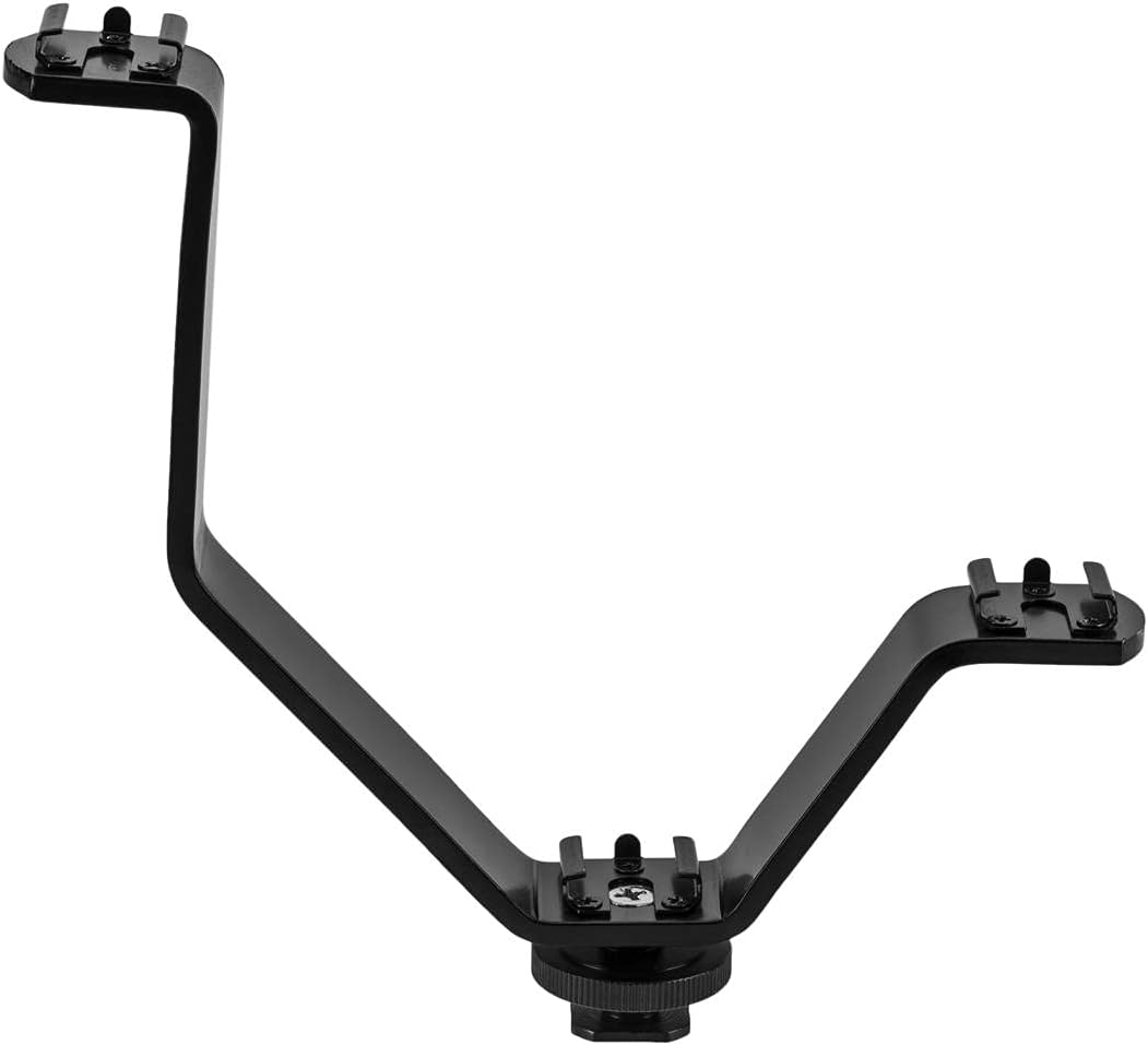 Flashpoint Triple Shoe Mount V-Bracket For DSLR Camera Video Lights, Monitors or Microphones : Electronics