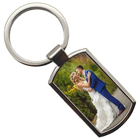 Personalised Photo Keyring Custom Birthday Wedding Mother Father Day Image Logo Gift with Gift Box Cover