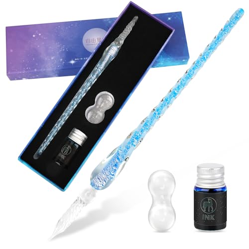 Stylos à encre en cristal bleu Luxiv pour des cadeaux de Noël inoubliables