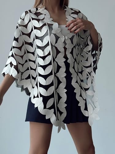 Vela Women's Genuine Lambskin Handmade Leather Poncho4