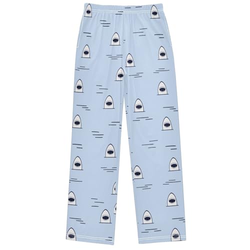 Boy's Pants Happy White Sharks Big Mouth Jogger Pants Elastic Waist Long Bottoms Trousers with Pockets 6-14 Years