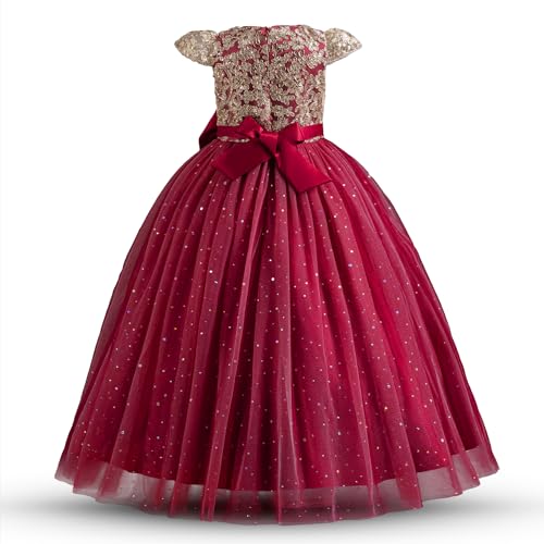 Image of TTYAOVO Girls Pageant Princess Flower Dress Kids Prom Puffy Ball Gowns