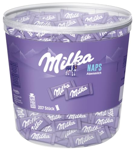 Milka Naps Alpenmilch – Mini-Schokoladentäfelchen aus zarter Alpenmilch-Schokolade – 1 x 1kg
