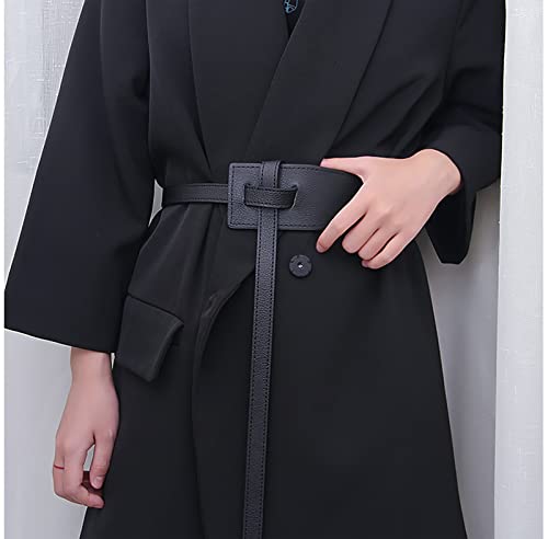 Fashion-Leather-Knot-Belt for Women,No-Buckle-Tie-Waist-Belt-Cinch -Belt for Jumpsuit Coat4