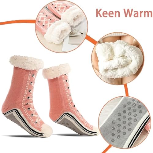 Briskrhythm Ultra-Thick Cashmere Slipper Home Socks, Brisk Rhythm Cashmere Slipper Socks, Inherentinct Christmas Slipper Socks with Grips for Women3