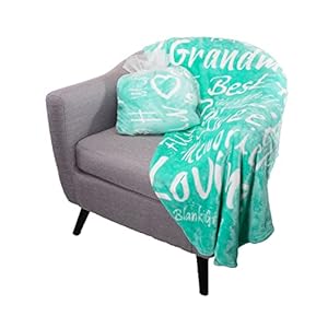 BlankieGram Grandmother Throw Blanket – Our Blankets and Throws Make The Ideal Gifts for Grandmother, Gifts for Women and for The Whole Family, Teal
