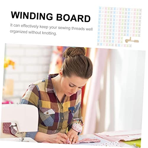 Magiclulu 1 Set Cross Wire-Rap Board Cardboard Tools Embroidery Accessories Embroidery Thread Holder Embroidery Bobbins Organizer Floss Winder Thread Organizer Board Winding Board #TOP2