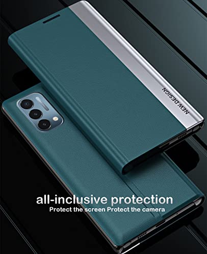 Ysnzaq Magnetic Kickstand Case For Oneplus Nord N200 5G 6.49", Ultra Slim Tpu Leather Shockproof Support Wireless Charging Flip Phone Cover For Oneplus Nord N200 5G Cx Green #TOP2