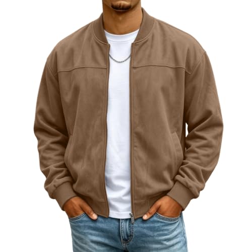 Mens Zip Up Jacket Business Casual Light Bomber Jacket with Pockets 2026 - image 1