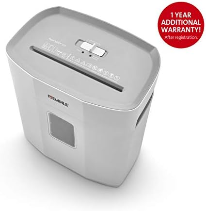 Dahle PaperSAFE 120 Paper Shredder (8 Sheets, Oil-Free, Jam Protection, Cross-Cut, for Home-Office) Grey