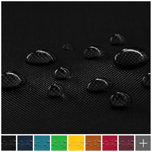 novely® OXFORD BIG 600D - Wasserfester Outdoorstoff - Robuster Polsterstoff - Wasserdichter Möbelstoff - Waterproof Meterware 1 lfm | Farbe: 03 Schwarz