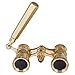 Levenhuk Broadway 325N Opera Glasses (Gold Theater Binoculars with LED Light and Extendable Handle)