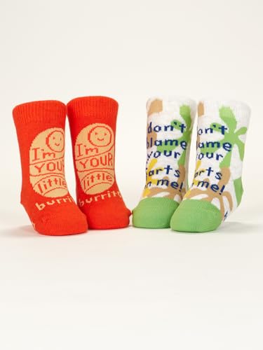 Blue Q Funny Baby Socks 2 Pairs - Gender Neutral Cute Baby Socks for 0-12 Months, Organically Grown Cotton, Newborn Essential3