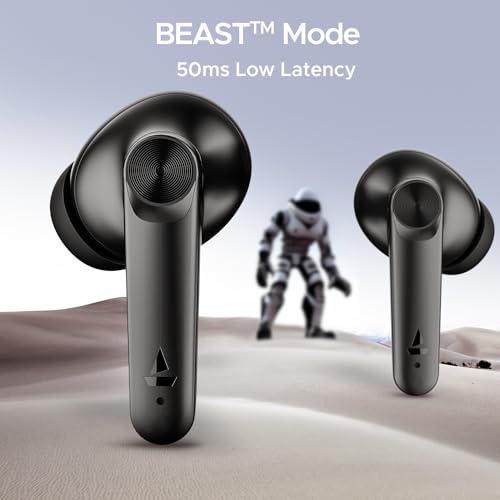 Image of Boat Airdopes 207 TWS in Ear Earbuds with 50 Hrs Playtime, Quad Mics with Enx Tech, ASAP Charging, Iwp Tech, Beast Mode with 50 Ms Low Latency, Bluetooth V5.3, USB Type-C Port & Ipx5(Carbon Black)