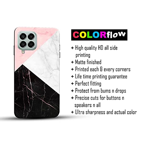 Image of COLORflow Back Cover Compatible with Samsung Galaxy M12 / A12 / F12 | Beautiful Black White Pink Marble | Designer Printed Hard CASE Bumper Back Cover Compatible with Samsung M12 / A12 / F12