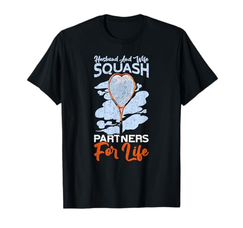 Husband And Wife Squash Partners For Life Funny Squash Maglietta
