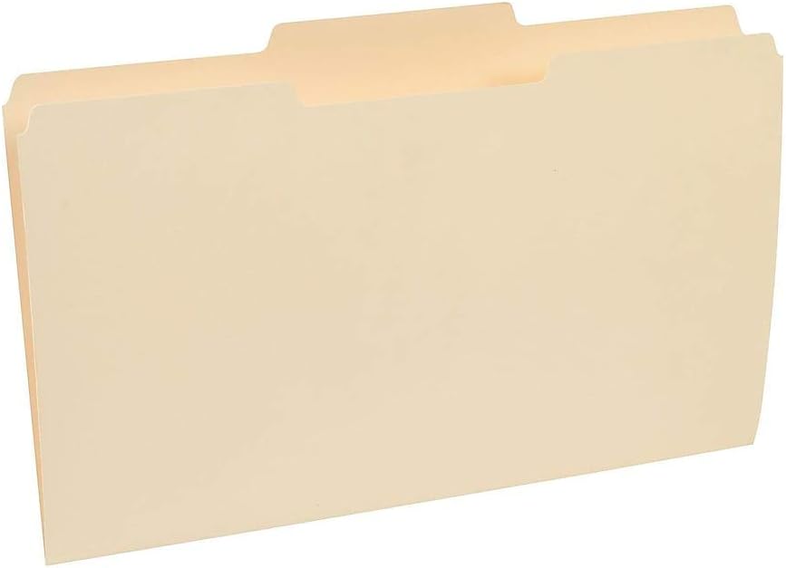Staples Reinforced File Folders, Legal Size, 1/3‑Cut Tabs, Assorted Positions, Manila, Heavy‑Duty Paper Stock, 100/Pack
