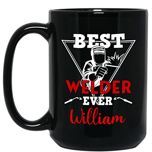 Personalized Welders Coffee Mug 11/15 Oz Black Ceramic Gift