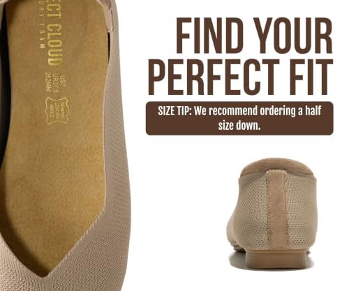 Image of Project Cloud Womens Flats Memory Foam Ballet Flats for Women (Prospect) | Memory Foam Insole and Lightweight Design - Non-Slip Sole Comfortable and Durable Womens Flats for All Occasions