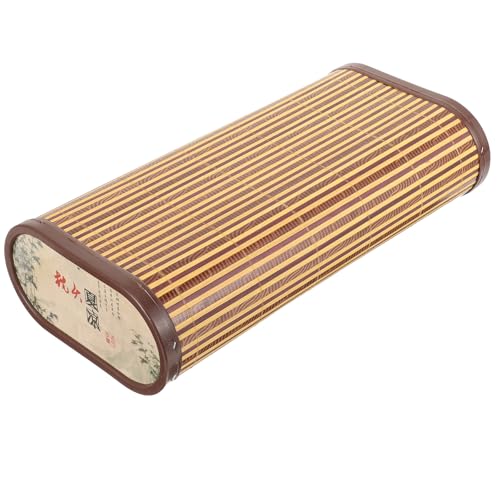 MOTHNUR Hollow Bamboo Cooling Pillow for Summer with Neck Support, Breathable Cervical Pillow for Elderly, Sweat Steam Room Use, Natural Wood Grain Hollow Fiber Cushion