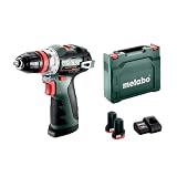 metabo PowerMaxx BS 12 BL Q Akku-Bohrschrauber 12V Bürstenlos mit 2X 2.0 Ah...