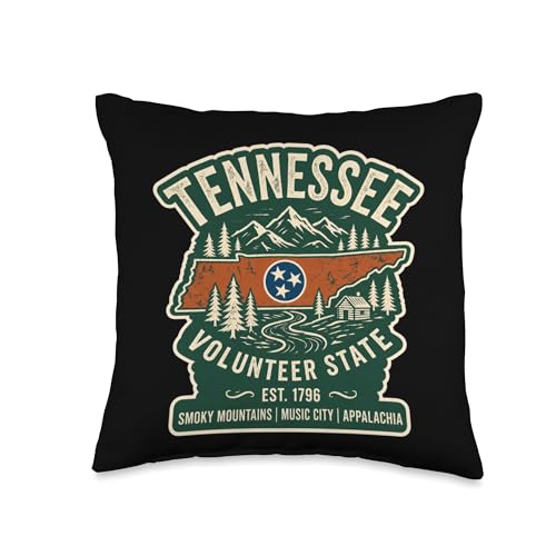 Tennessee Volunteer State Smoky Mountains, Appalachian Throw Pillow